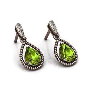 Pendientes de Peridoto en Oro de 14K sobre Plata de Ley 925, Joyería de Lujo para Mujer, Ideal para Fiestas y Regalos - Product Image 6