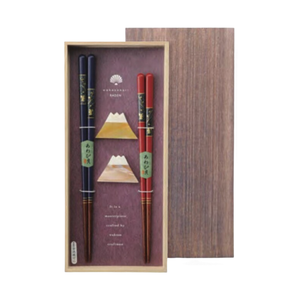 Juego de Palillos Japoneses de Madera con Reposapalillos, Diseño Oriental, Alta Calidad, Caja de Regalo Tradicional Única para Regalos - Product Image 5