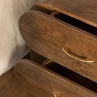 Table de chevet en bois de manguier Vandana Nova Zentrix 55x35 cm