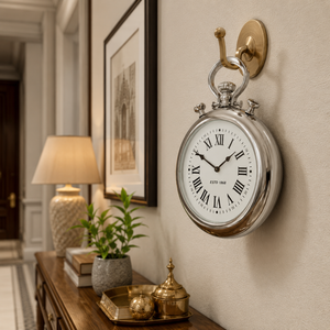 Reloj de Escritorio Analógico de Cuarzo Cuadrado Art Deco de Madera y Acero |   Calendario con Función de Repetición, Decoración para el Hogar y la Oficina, Movimiento Silencioso - Product Image 3