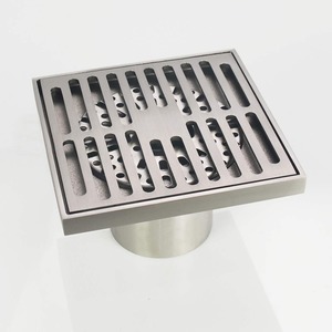 Cubierta de Drenaje Metálica Cuadrada Premium con Acabado Plateado Liso para Áreas de Ducha de Baños y Soluciones Modernas de Drenaje de Piso - Product Image 1