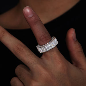 Luxury Octagonal Eternity Band Ring for Men and Women,Round Cut Cubic Zirconia Diamond Wedding Band - Product Image 2