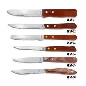Couteau à steak ambidextre en bois naturel et plastique PP, finition satinée, écologique, lame en acier inoxydable, manche en bois naturel et plastique - Product Image 3