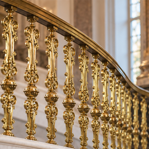Barandilla de Bronce con Trabajos Ornamentales para Hoteles de Lujo, Villas e Interiores de Escaleras Grandes - Product Image 4