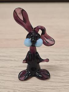 Glass Rabbit Figurines Set Of 4 Colorful Animal Decor Easter <b>Desk</b> Accessory Contemporary Design Irregular Shape - Product Image 4