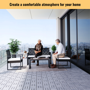 30 piezas de azulejos de cubierta entrelazados de madera dura de Acacia gris claro patrón de rayas 12 \ "X 12 \" cuadrado para suelo al aire libre lado de la piscina... - Product Image 5