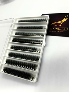 Extensions de cils volume préfabriquées à base pointue, longueurs mixtes, effet naturel, faites à la main, pour un volume doux, vente en gros - Product Image 5