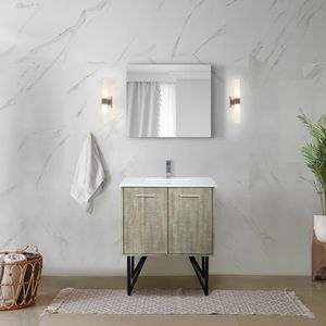 Mobile da bagno rustico in acacia con piano da 30 pollici L X 20 Pollici Set rubinetto cromato con piano in marmo coltivato D, 30 pollici. L X 20 Pollici D - Product Image 2