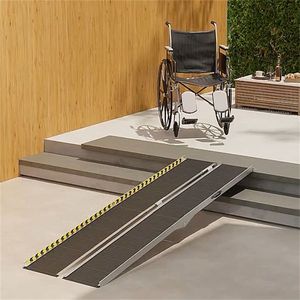 Rampe de seuil pliable en aluminium de 8 pieds avec surface antidérapante, rampe pour fauteuil roulant, rampe pour handicapés - Product Image 1