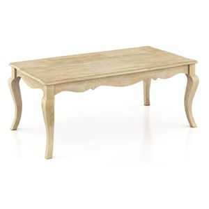 Rectangular Solid Wood Coffee <b>Table</b> <b>White</b> Finish with Smooth Polished Surface and Heavy Duty Structure Contemporary Living Room - Product Image 2