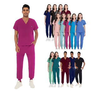 Uniforme médical en denim à manches courtes pour hôpital, spa, clinique dentaire, blouses médicales, vêtements de toilettage pour animaux, infirmière vétérinaire - Product Image 6