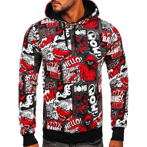 Sudaderas con capucha Impreso Última moda Hombres All Over Print Sudadera con capucha Impresión personalizada Heavyweight Men's Premium Fleece - Product Image 1