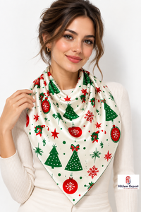 Custom Polyester Sarong <b>Christmas</b> Beach Wrap Women Resort Vacation Wear Quick Dry Printed Fabric Wholesale Custom Manufacturer - Product Image 2