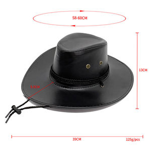 Sombrero de Vaquero Occidental Vintage Hecho a Mano con Cuero Genuino para Senderismo, Equitación, Viajes y Moda - Product Image 4