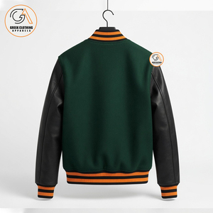 Factory Direct Custom Patchwork FAMU Hooded Breathable Eco-Friendly Winter Bomber <b>Jacket</b> Rib Trim Varsity Outerwear Vintage - Product Image 2