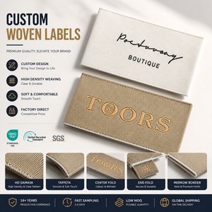 <span class=keywords><strong>Etichette</strong></span> in tessuto personalizzate con logo privato, in cotone organico ad alta densità, <span class=keywords><strong>etichette</strong></span> in raso per abbigliamento, <span class=keywords><strong>etichette</strong></span> in cotone tessuto per vestiti - Product Image 1