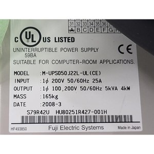 Fuji M-UPS050J22L M-UPS050J22L-UL(CE) Módulo de Fuente de Alimentación Ininterrumpida Usado Como Es, Piezas de Equipos Semiconductores Legados - Product Image 4