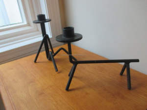 Candelero de hierro forjado hecho a mano con mango largo, decoración rústica para el hogar para la temporada navideña - Product Image 4