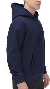 Nueva Sudadera con Capucha para Hombre, Elegante, 100% Algodón, Forrada, Manga Larga, Cuello Caído, Color Sólido, Cómoda, Tallas Grandes, Personalizable - Product Image 3