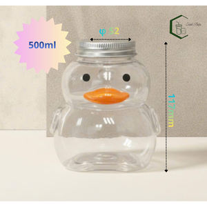 500ml Cute Duck Shape PET <b>Plastic</b> Bottle OEM Beverage <b>Packaging</b> with Aluminum Screw Lid for Milk Tea Juice Coffee - Product Image 6