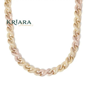 Moissanite Link <b>Chain</b> Necklace 18K Gold Plated Rose Gold Plated S925 <b>Silver</b> Hip Hop Luxury Everyday Wear Unisex - Product Image 1