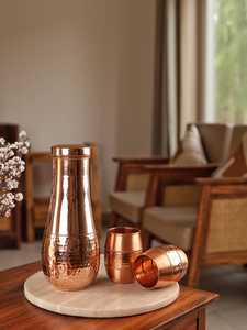 Juego de Regalo de Cobre de Diseño Moderno y Calidad Premium, Tapas de 1500 ml con Acabado de Madera, Diseños Personalizados, Precio al por Mayor, India - Product Image 3