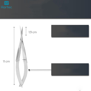 Ciseaux à cuticules à ressort 2026 à lames courbées en acier inoxydable, couleur argent, qualité supérieure, personnalisables, OEM ODM - Product Image 5