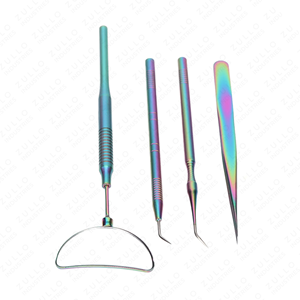 4PCS Custom Logo Eyelash Extension Tweezers Set Multi Color Stainless Steel Mirror Finish Professional Beauty Lash <b>Tools</b> - Product Image 4