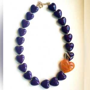 MN EXPORTS MNE-338 Heart Shape <b>Resin</b> Beaded Necklace Vintage Style Hand-made Christian Wedding Women's Jewelry - Product Image 3