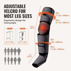 Massaggiatore per Gambe a Compressione d'Aria a Doppia Azione con 2 Livelli di Riscaldamento per Ginocchia, 3 Modalità e Intensità per Braccia e Vita - Product Image 4