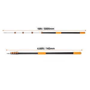 Asta Telescopica 4.66-19 FT in Lega di Alluminio Robusta, Strumento Multiuso per Pulizia con Sistema Flip-Lock - Product Image 6