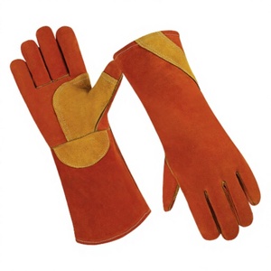 Gants de sécurité industriels robustes en cuir de vachette pleine fleur anti-vibration 7 oz 40 cm Équipement de protection individuelle Soudage Incendie - Product Image 1