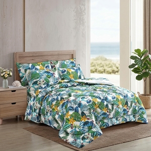 Tropical <b>Comforter</b> <b>Set</b> Printed 100% Cotton T-150 All-Season Breathable Home Use - Product Image 2