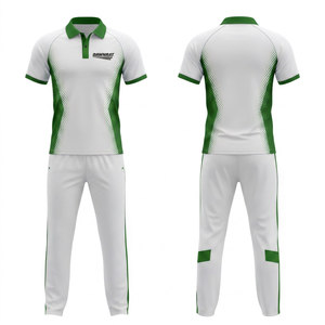 Unisex Adult <b>Cricket</b> Uniform Set-Lightweight Breathable 100% Polyester Polo Shirt & Trouser Unlimited Sublimation Design Options - Product Image 1