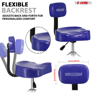 Siège de batterie professionnel en métal à 5 éléments, avec coussin rembourré de 4 pouces, dossier et réglage de la hauteur par vérin pneumatique, capacité de 441 lb, modèle DS - Product Image 5