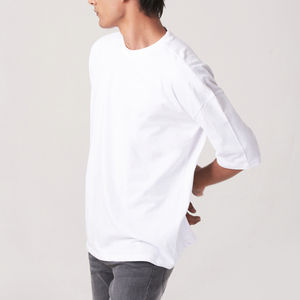 Fabricant sur mesure, service OEM, t-shirts en vente, 100% coton, coupe ample, poids lourd, épaules tombantes, t-shirts pour hommes. - Product Image 4