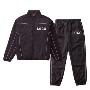 Conjunto Deportivo Personalizado con Logotipo Reflectante, Transpirable, de Nailon con Estampado de Leopardo, Chaqueta y Pantalones Impermeables para Entrenamiento, Jogging y Running - Product Image 1