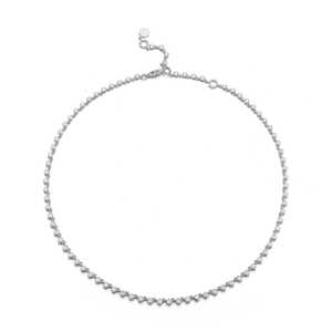 14k 18k Solid Gold Round Lab Grown Diamond Tennis <b>Choker</b> Necklaces Dainty Prong Set Adjustable 16 Inches Layering Band Wholesale - Product Image 4