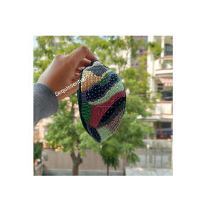 Accesorios decorativos para el cabello para mujer, bandana de cuentas de algodón hecha a mano, colorida, a precio de venta al por mayor - Product Image 1