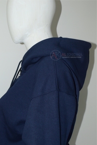 เสื้อฮู้ดผ้าฟลีซคอตตอน 100% สีกรมท่าเข้มสำหรับผู้หญิง แบรนด์ Custom Sportswear ระบายอากาศได้ดี แขนยาว สวมใส่สบาย เหมาะสำหรับฤดูหนาว - Product Image 2