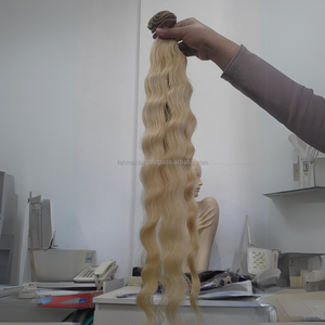 100% cheveux humains Remy cuticules alignées Premium 613 paquets de cheveux de vague de corps blond indonésien Double trame Extensions - Product Image 2