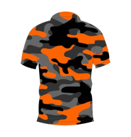 Polo pour homme à imprimé abstrait orange et noir, manches courtes, décontracté, tendance estivale