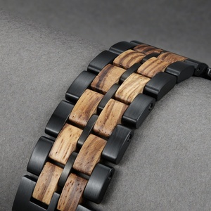 Correa de Lujo de Madera de Zebrano y Acero Inoxidable para Reloj <span class=keywords><strong>Apple</strong></span> <span class=keywords><strong>Watch</strong></span> Series Ultra 1-11 38/<span class=keywords><strong>40</strong></span>/41/42/44/45/46/49mm - Product Image 4