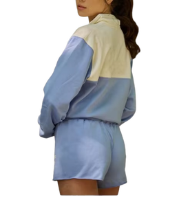 Premium Women's Velvet Lounge Set Quarter Zip Pullover Drawstring Shorts Athleisure Apparel Collection - Product Image 2