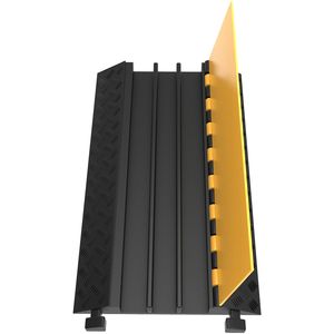 Rampa Protettiva per Cavi in Gomma a 3 Canali, Resistente, 2 x 2,3 Pollici, Capacità 6600 Libbre, per Vialetti e Strade - Product Image 4