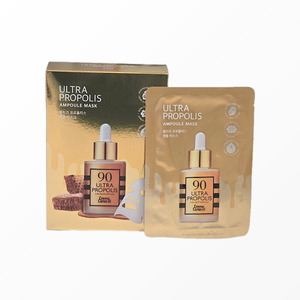 แผ่นมาส์กหน้าเกาหลี แก้วสกิน JAMINKYUNG Jamingyeong Propolis Ampoule Mask 20 กรัม 10 แผ่น แผ่นมาส์กหน้าสีชมพู - Product Image 1