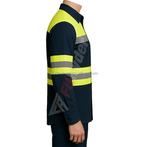 Unisex High-Visibility ANSI Work <b>Shirt</b> Long Sleeve <b>Hi</b>-<b>Vis</b> Construction Uniform Enhanced Reflective Safety Workwear Breathable - Product Image 5