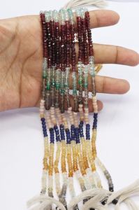 Cuentas redondas semifacétadas de mezcla natural de 4 mm, cuentas de piedras semipreciosas de 13 pulgadas, cuentas redondas de colores mixtos para la fabricación de joyería. - Product Image 5