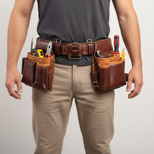 Ceinture à outils pour ouvrier du bâtiment, style logo personnalisé, noire, confortable, multifonction, en cuir, à vendre - Product Image 2