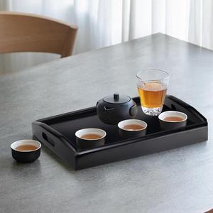 Plateau de service rectangulaire en bois de qualité supérieure, finition lisse, design rustique, motif floral, pour le thé, les collations, le petit-déjeuner, la maison, pour le Ramadan - Product Image 3